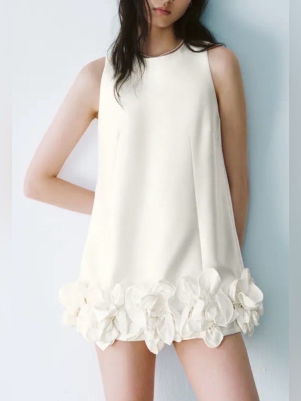 Urban Revivo Ivory Floral Mini Dress Small